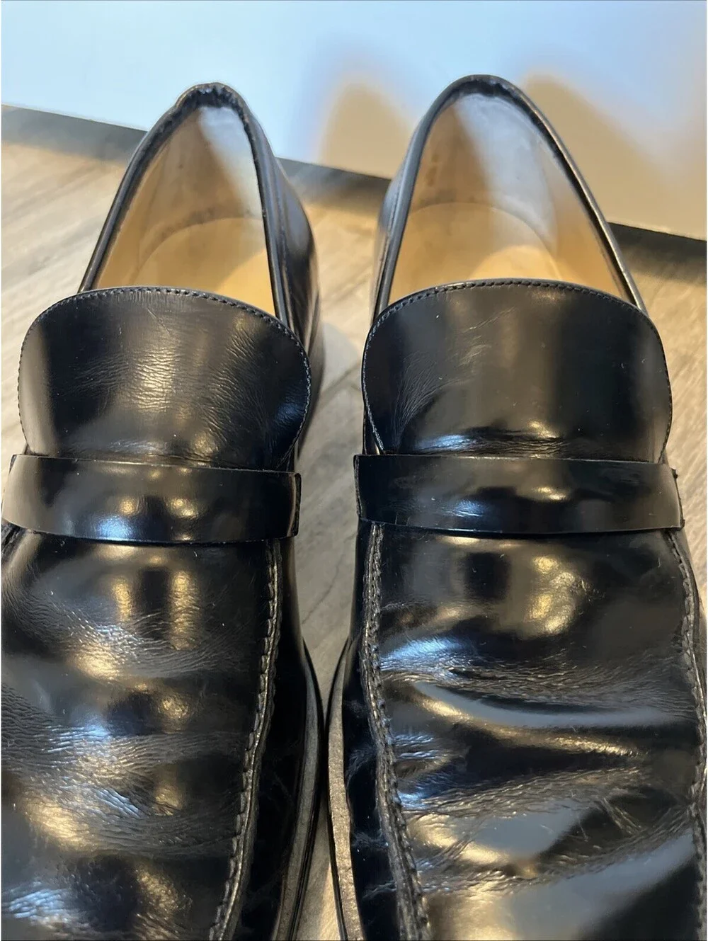 GUCCI MENS BLACK DRESS LOAFERS SIZE 9D MADE IN ITALY GOOD CONDITION!